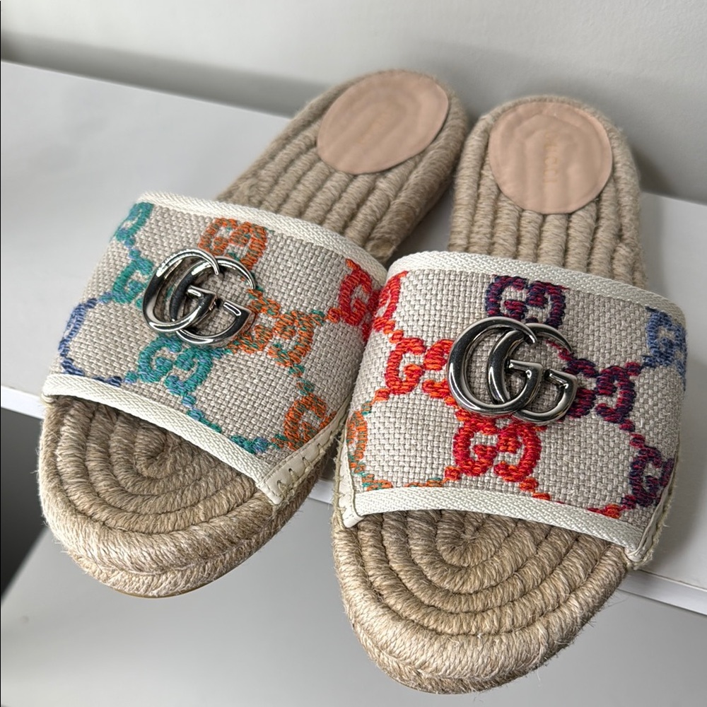 Multicolor Gucci Slide Sandals